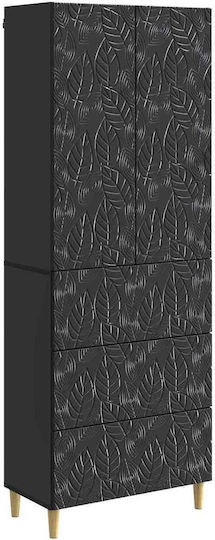 Bibliotheken Schwarz 2Stücke 66x34.5x90cm