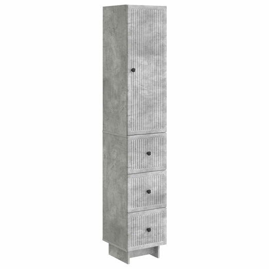 vidaXL Bathroom Column Cabinet Wall Hung M33xD34.5xH90cm Gray