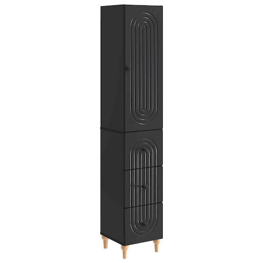 vidaXL Coloană De Baie De Perete M33xA34.5xÎ90cm Neagră