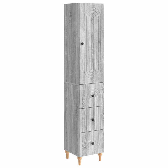 vidaXL Στήλη Μπάνιου Τοίχου Μ33xΒ34.5xΥ90cm Γκρι