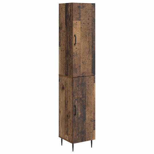 vidaXL Bathroom Column Cabinet Wall Hung M33xL34.5xH89.5cm Brown