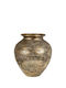 Metallisches Vase Bombe Gold Antike 28,5x28,5x31cm