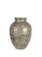 Metallic Bobble Vase Silver Antique 26x26x36cm