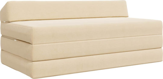 Πολυμορφικός Πουφ Καναπές Κρεμ 120x60x49cm