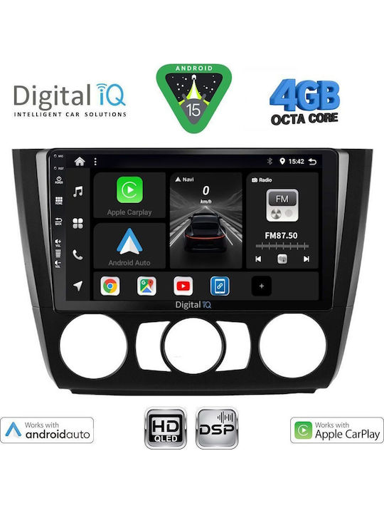 Digital IQ Car Audio System for BMW Series 1 2004-2013 with A/C Bluetooth USB WiFi GPS Apple CarPlay Android Auto with 9" Touch Screen