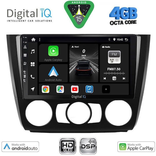 Digital IQ Ηχοσύστημα Αυτοκινήτου για BMW Σειρά 1 2004-2013 με A/C (Bluetooth/USB/WiFi/GPS/Apple-Carplay/Android-Auto) με Οθόνη Αφής 9"