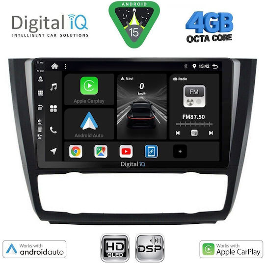 Digital IQ Ηχοσύστημα Αυτοκινήτου για BMW Σειρά 1 2004-2013 με Clima (Bluetooth/USB/WiFi/GPS/Apple-Carplay/Android-Auto) με Οθόνη Αφής 9"