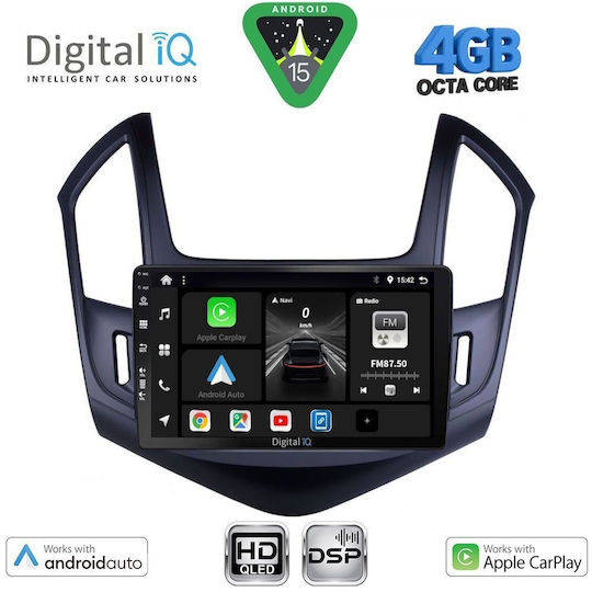 Digital IQ Car Audio System for Chevrolet Cruze 2013-2015 Bluetooth USB WiFi GPS Apple CarPlay Android Auto with 9" Touch Screen