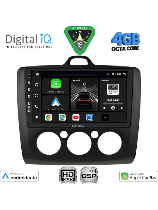 Digital IQ Car Audio System for Ford Focus 2005-2012 with A/C Bluetooth USB WiFi GPS Apple CarPlay Android Auto with 9" Touch Screen