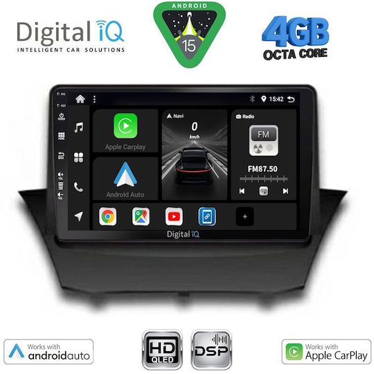 Digital IQ Ηχοσύστημα Αυτοκινήτου για Ford Fiesta 2008-2017 (Bluetooth/USB/WiFi/GPS/Apple-Carplay/Android-Auto) με Οθόνη Αφής 9"