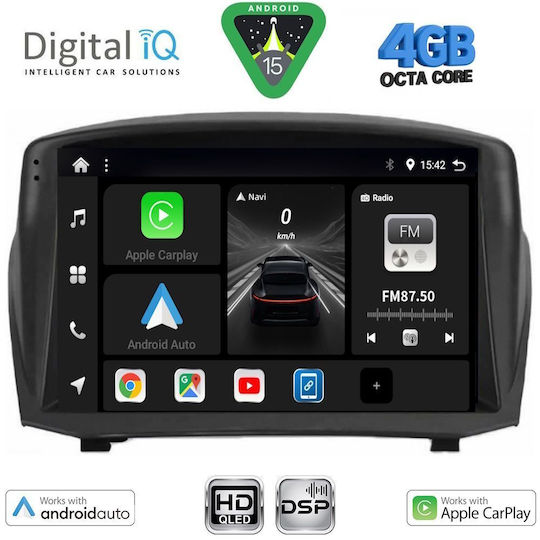 Digital IQ Car Audio System for Ford Fiesta 2008-2017 (Bluetooth/USB/WiFi/GPS/Apple CarPlay/Android Auto) with 9" Touch Screen