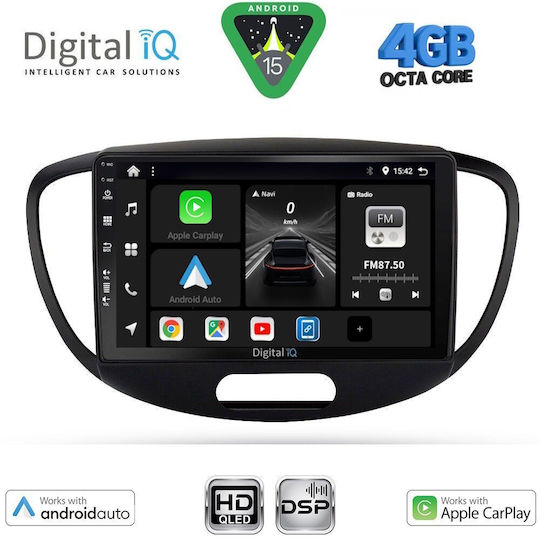 Digital IQ Ηχοσύστημα Αυτοκινήτου για Hyundai i10 2008-2013 (Bluetooth/USB/WiFi/GPS/Apple-Carplay/Android-Auto) με Οθόνη Αφής 9"