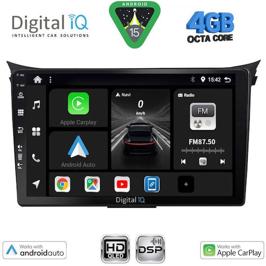 Digital IQ Ηχοσύστημα Αυτοκινήτου για Hyundai i30 2012-2017 (Bluetooth/USB/WiFi/GPS/Apple-Carplay/Android-Auto) με Οθόνη Αφής 9"