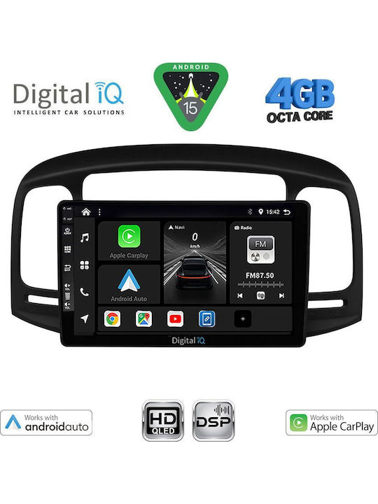 Digital IQ Car Audio System for Hyundai Accent 2005-2012 (Bluetooth/USB/WiFi/GPS/Apple CarPlay/Android Auto) with 9" Touch Screen