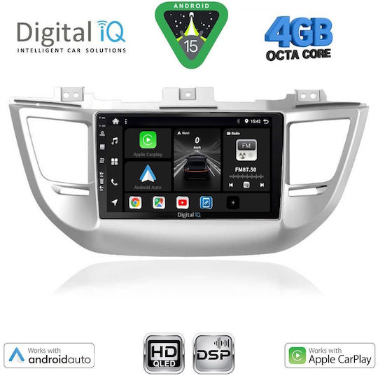 Digital IQ Car Audio System for Hyundai Tucson 2015-2019 (Bluetooth/USB/WiFi/GPS/Apple CarPlay/Android Auto) with 9" Touch Screen