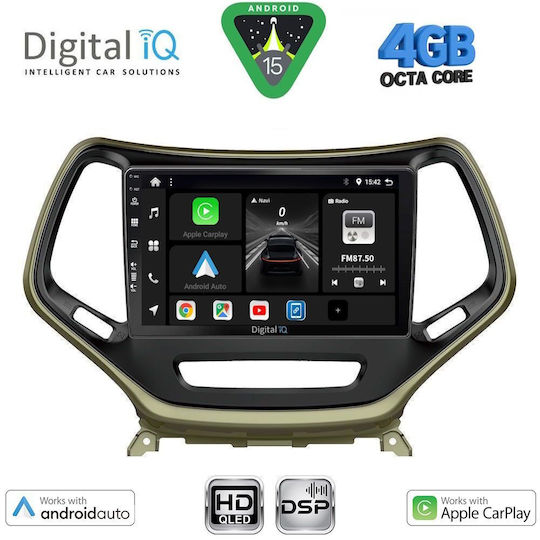 Digital IQ Car Audio System for Jeep Cherokee 2014 with Touch Screen 10" DIGITAL IQ BXF 16273 CPAA Bluetooth USB Wi-Fi GPS Apple CarPlay Android Auto
