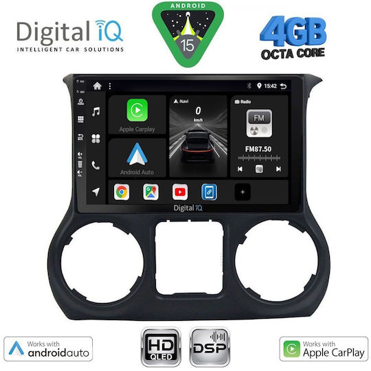 Digital IQ Ηχοσύστημα Αυτοκινήτου για Jeep Wrangler 2011-2014 (Bluetooth/USB/WiFi/GPS/Apple-Carplay/Android-Auto) με Οθόνη Αφής 10"