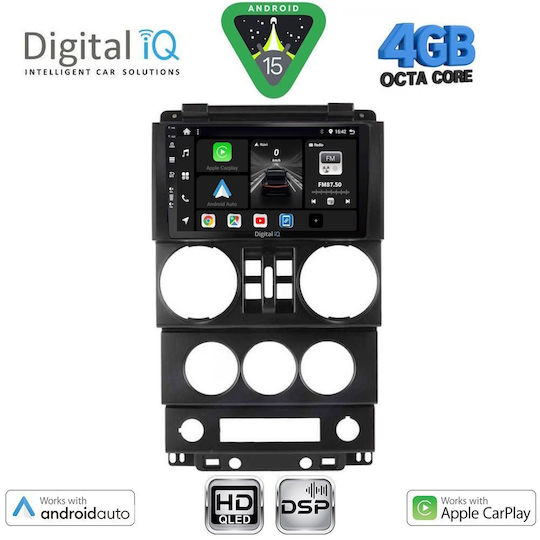Digital IQ Ηχοσύστημα Αυτοκινήτου για Jeep Wrangler 2006-2011 (Bluetooth/USB/WiFi/GPS/Apple-Carplay/Android-Auto) με Οθόνη Αφής 9"
