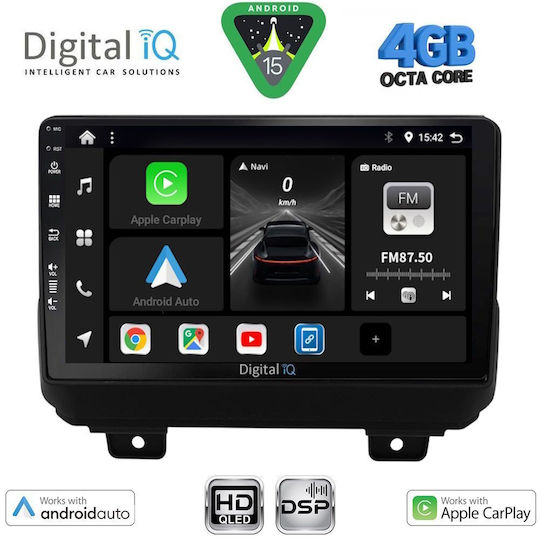 Digital IQ Ηχοσύστημα Αυτοκινήτου για Jeep Wrangler 2018 (Bluetooth/USB/WiFi/GPS/Apple-Carplay/Android-Auto) με Οθόνη Αφής 9"