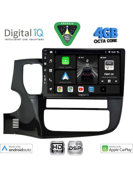 Digital IQ Car Audio System for Mitsubishi Outlander 2013-2020 (Bluetooth/USB/WiFi/GPS/Apple CarPlay/Android Auto) with 10" Touch Screen