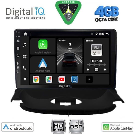Digital IQ Car Audio System for Peugeot 206 1998-2006 Bluetooth USB WiFi GPS Apple CarPlay Android Auto with 9" Touch Screen