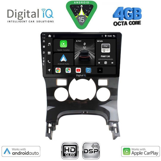 Digital IQ Ηχοσύστημα Αυτοκινήτου για Peugeot 3008 2008-2016 με Clima (Bluetooth/USB/WiFi/GPS/Apple-Carplay/Android-Auto) με Οθόνη Αφής 9"