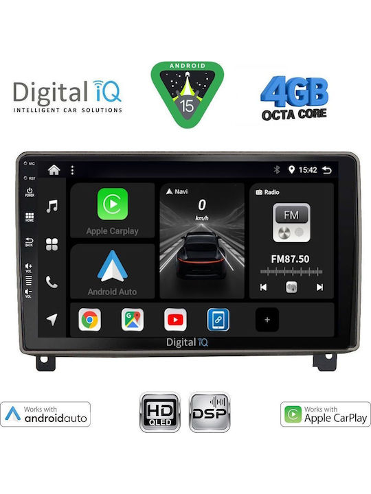Digital IQ Car Audio System for Peugeot 407 2004-2011 Bluetooth USB WiFi GPS Apple CarPlay Android Auto with 9" Touch Screen
