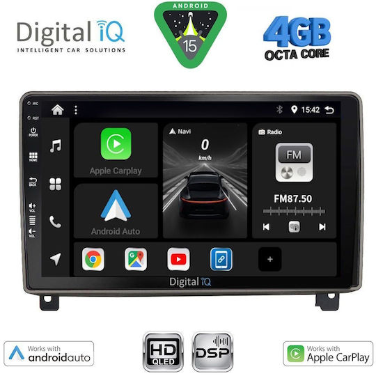 Digital IQ Ηχοσύστημα Αυτοκινήτου για Peugeot 407 2004-2011 (Bluetooth/USB/WiFi/GPS/Apple-Carplay/Android-Auto) με Οθόνη Αφής 9"
