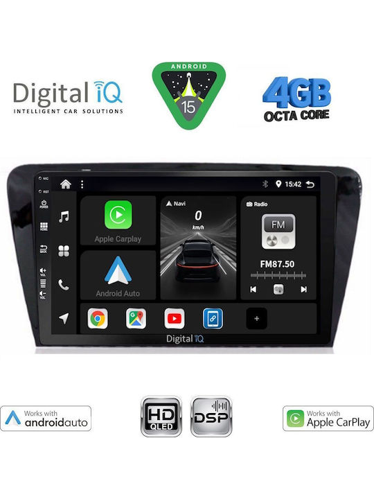 Digital IQ Car Audio System for Skoda Octavia 2013-2021 Bluetooth USB WiFi GPS Apple CarPlay Android Auto with 10" Touch Screen