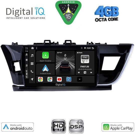 Digital IQ Автомобилна Аудио Система За Toyota Corolla 2013-2016 (Bluetooth/USB/Вграден Wi-Fi/GPS/Apple CarPlay/Android Auto) С Touch Screen 10"