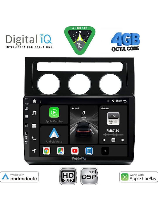 Digital IQ Sistem Audio Auto pentru VW Turan 2003-2010 cu Clima Bluetooth USB Wi-Fi GPS Apple CarPlay Android Auto cu Ecran Tactil 10"