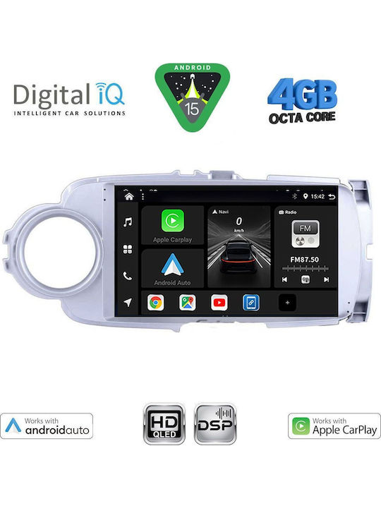Digital IQ Car Audio System for Toyota Yaris 2011-2015 (Bluetooth/USB/WiFi/GPS/Apple CarPlay/Android Auto) with 9" Touch Screen