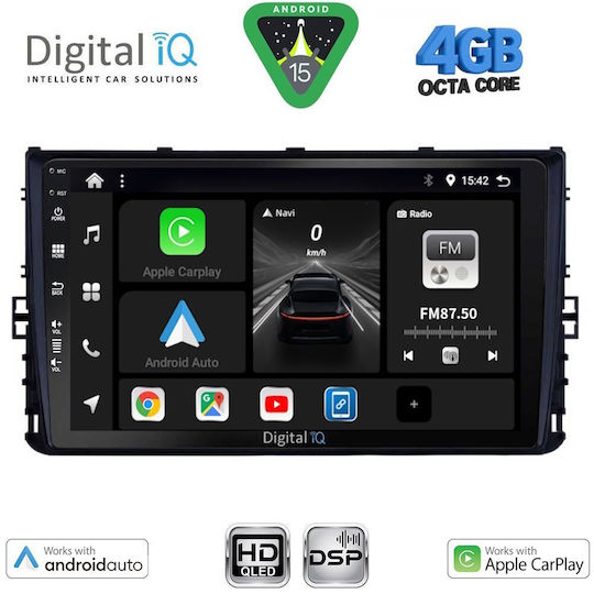 Digital IQ Ηχοσύστημα Αυτοκινήτου για Volkswagen Polo / T-Roc / T-Cross 2017-2026 (Bluetooth/USB/WiFi/GPS/Apple-Carplay/Android-Auto) με Οθόνη Αφής 9"