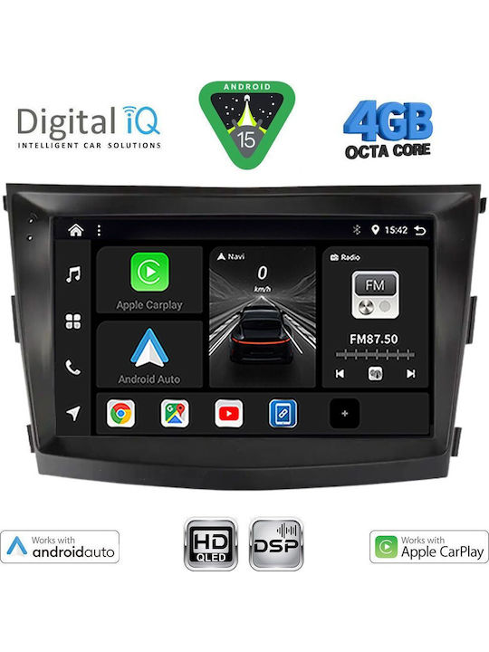 Digital IQ Car Audio System for Ssangyong Tivoli (Bluetooth/USB/WiFi/GPS/Apple CarPlay/Android Auto) with 9" Touch Screen
