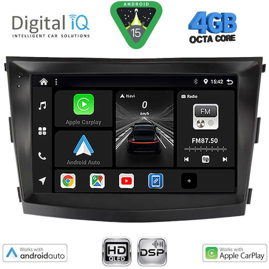 Digital IQ Car Audio System for Ssangyong Tivoli (Bluetooth/USB/WiFi/GPS/Apple CarPlay/Android Auto) with 9" Touch Screen