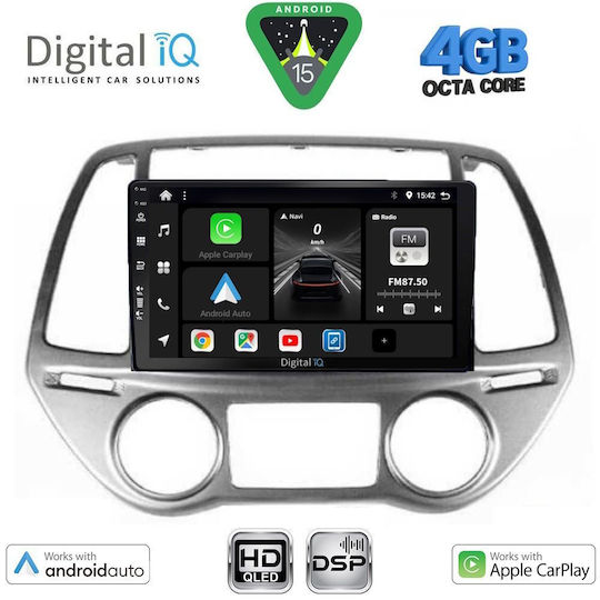 Digital IQ Car Audio System for Hyundai i20 2008-2012 with Clima (Bluetooth/USB/WiFi/GPS/Apple CarPlay/Android Auto) with 9" Touch Screen