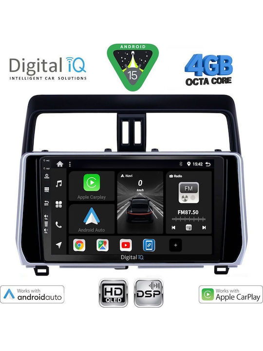 Digital IQ Car Audio System for Toyota Land Cruiser 2019-2023 Bluetooth USB WiFi GPS Apple CarPlay Android Auto with 10" Touch Screen