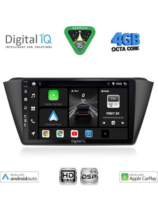 Digital IQ Car Audio System for Skoda Fabia 2015-2022 Bluetooth USB WiFi GPS Apple CarPlay Android Auto with 9" Touch Screen