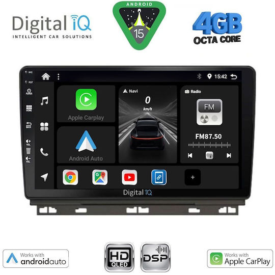 Digital IQ Ηχοσύστημα Αυτοκινήτου για Renault Clio / Captur 2019 (Bluetooth/USB/WiFi/GPS/Apple-Carplay/Android-Auto) με Οθόνη Αφής 9"