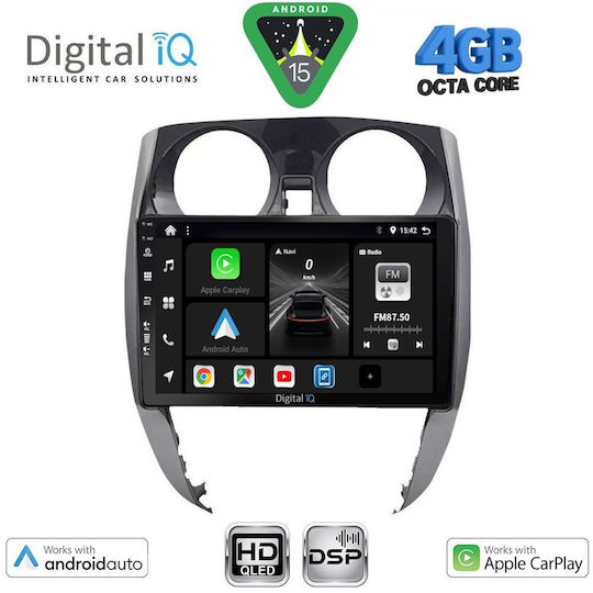 Digital IQ Ηχοσύστημα Αυτοκινήτου για Nissan Note 2012-2020 (Bluetooth/USB/WiFi/GPS/Apple-Carplay/Android-Auto) με Οθόνη Αφής 10"