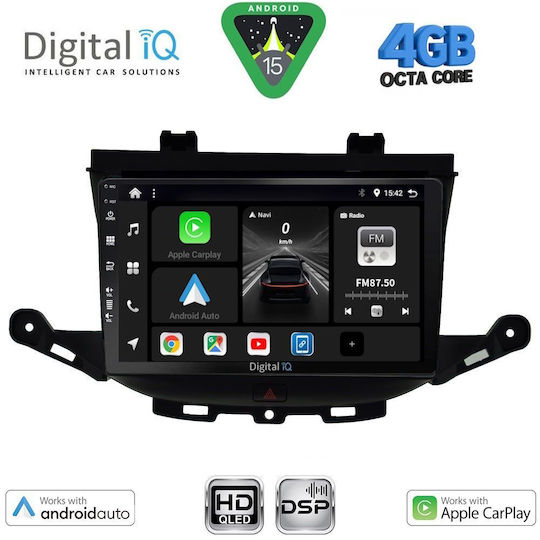 Digital IQ Ηχοσύστημα Αυτοκινήτου για Opel Astra 2015-2023 (Bluetooth/USB/WiFi/GPS/Apple-Carplay/Android-Auto) με Οθόνη Αφής 9"