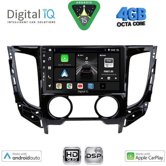 Digital IQ Ηχοσύστημα Αυτοκινήτου για Mitsubishi L200 2015-2019 με A/C (Bluetooth/USB/WiFi/GPS/Apple-Carplay/Android-Auto) με Οθόνη Αφής 9"