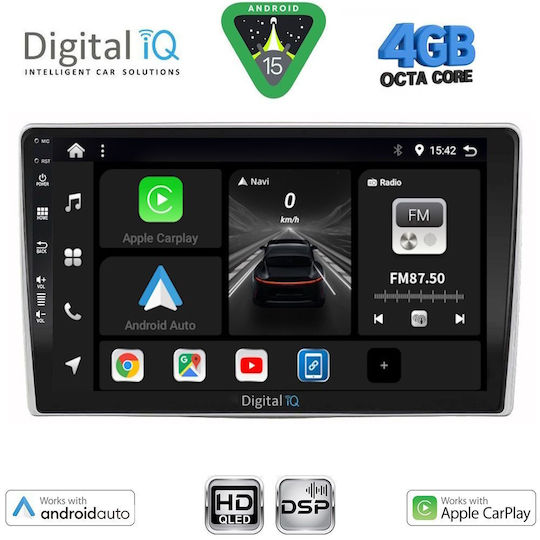 Digital IQ Car Audio System for Alfa Romeo Mito 2008-2018 Bluetooth USB WiFi GPS Apple CarPlay Android Auto with 9" Touch Screen