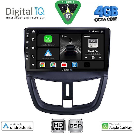 Digital IQ Ηχοσύστημα Αυτοκινήτου για Peugeot 207 2007-2014 (Bluetooth/USB/WiFi/GPS/Apple-Carplay/Android-Auto) με Οθόνη Αφής 9"