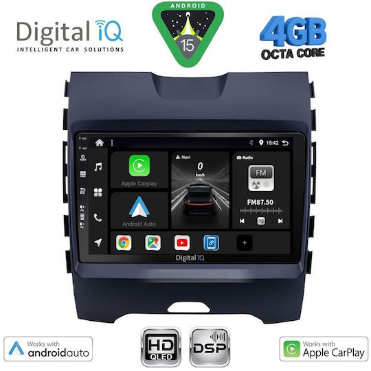 Digital IQ Car Audio System for Ford Edge 2015-2023 (Bluetooth/USB/WiFi/GPS/Apple CarPlay/Android Auto) with 9" Touch Screen