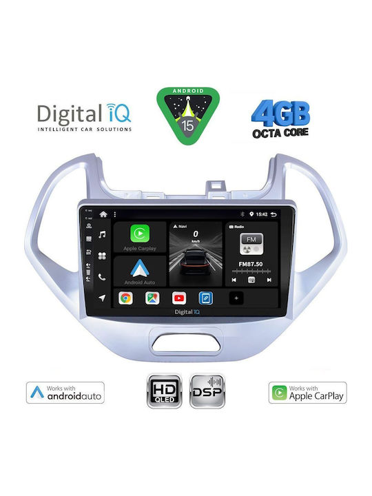 Digital IQ Car Audio System for Ford Ka 2017-2023 Bluetooth USB WiFi GPS Apple CarPlay Android Auto with 9" Touch Screen