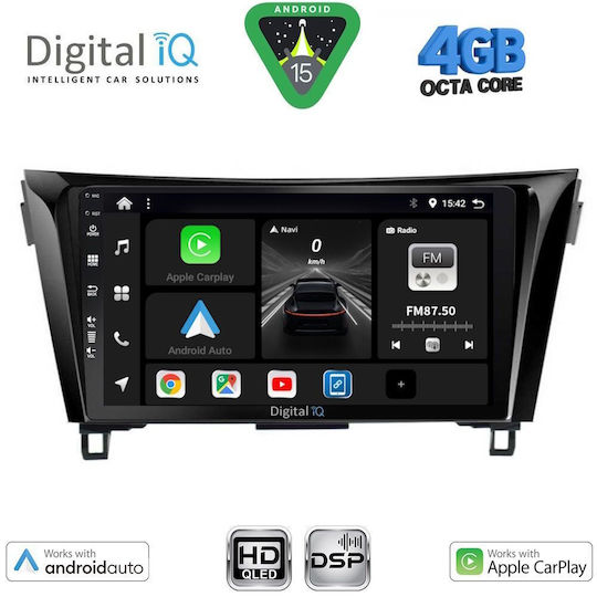 Digital IQ Car Audio System for Nissan Qashqai / X-Trail 2014-2021 Bluetooth USB WiFi GPS Apple CarPlay Android Auto with 10" Touch Screen