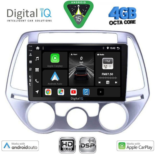 Digital IQ Ηχοσύστημα Αυτοκινήτου για Hyundai i20 2008-2012 με A/C (Bluetooth/USB/WiFi/GPS/Apple-Carplay/Android-Auto) με Οθόνη Αφής 9"