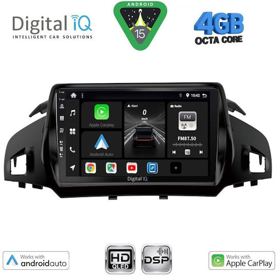 Digital IQ Ηχοσύστημα Αυτοκινήτου για Ford Kuga / C-Max 2011-2023 (Bluetooth/USB/WiFi/GPS/Apple-Carplay/Android-Auto) με Οθόνη Αφής 9"