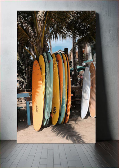 Πίνακας Colorful Surfboards On Beach Πολύχρωμες Σανίδες Του Σερφ Στην Παραλία 70x100